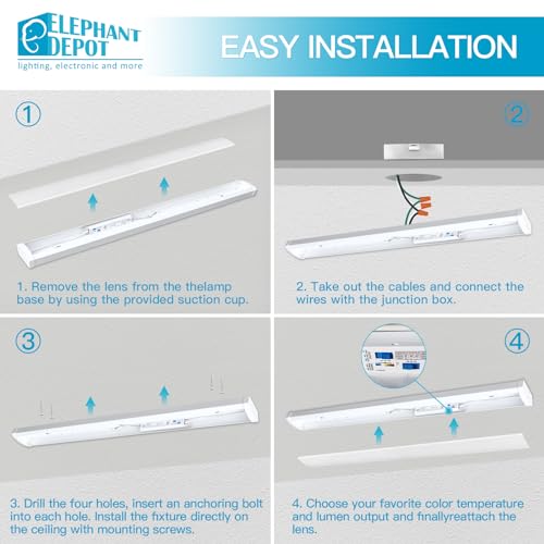 4FT LED Wraparound Light Fixture, 48 inch Kitchen Lighting Fixtures Ceiling, 54W 6210LM,3500-5000K, 120-277V Commercial 4FT Led Light Fixtures for Laundry Room,Closet,Garage,UL(0-10 v dimming!) - size: 4FT G7 WRAP