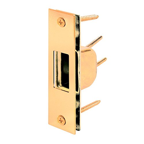 Prime-Line U 9539 4-7/8 in. Steel Brass Plated Armored Security Box Strike Plate for Hinged Doors (Single Pack) - color: Brass