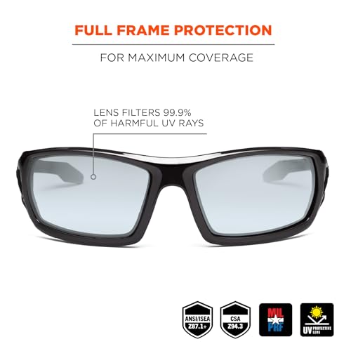 Ergodyne Skullerz ODIN Safety Glasses Sunglasses, Impact Resistant Z87.1+ - color: In/Outdoor Lens
