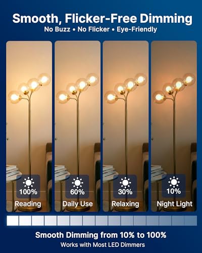 FLSNT A19 LED Bulbs, 7W 60W Equivalent Dimmable 3000K CRI90 E26 Base 8 Pack - color: Frosted 60w 3000k Warm White, size: 8 Count (Pack of 1)