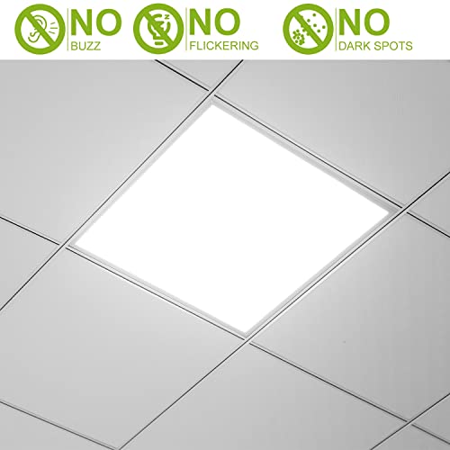 2x2FT LED Flat Panel Light, 48W White LED Drop Ceiling Light Fixtures, 4800LM/7000K Dust-Proof LED Troffer Light Lay in Fixture for Office (2Pcs) - color: 2Pcs