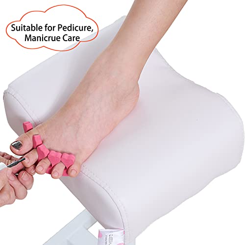 Pedicure Stand Footrest Stand Adjustable Height Technician SPA Beauty Stand Stool with Non-Slip SPA Salon Home Equipment White - color: White