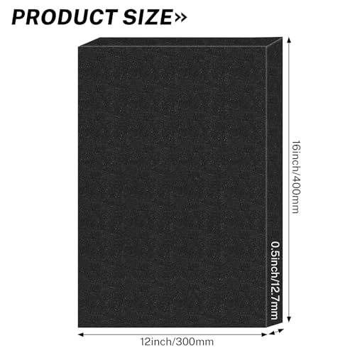 Polyurethane Foam Inserts, 4 PCS 16 x 12 x 0.5 Inch Black Cuttable Packing Foam Sheets for Tool Box, Camera, Crafts and Storage - size: 16 x 12 x 0.5 Inch