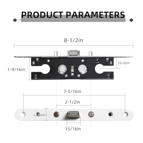 Storm Door 2 Piont Mortise Lock Body Replacement Fit for Pella Storm Door Handle Set Part (White) - color: White