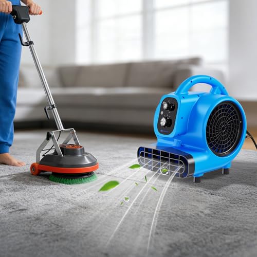 Air Mover 1/4 HP 1000 CFM Portable Blower Fan Carpet Dryer, Floor Dryer Fan - color: Blue