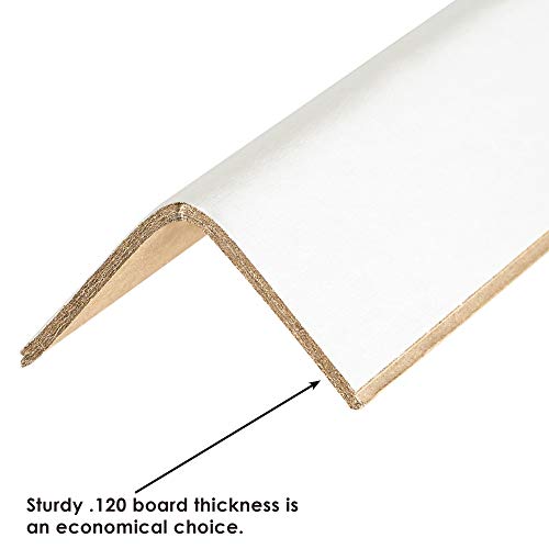 Aviditi Fibreboard Light Duty Edge Protectors, 3" x 3" x 30", Thickness .120", White, Use to Protect Corners of Boxes and Stabilize Shipments, Case of 80 - style: Light Duty .120