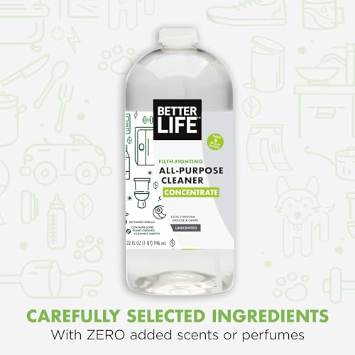 Better Life All Purpose Cleaner Concentrate- Multipurpose Home and Kitchen Cleaner for Glass, Countertops, Appliances, Upholstery & More - 32oz Unscented Concentrate - size: 32 Fl Oz (Pack of 1)