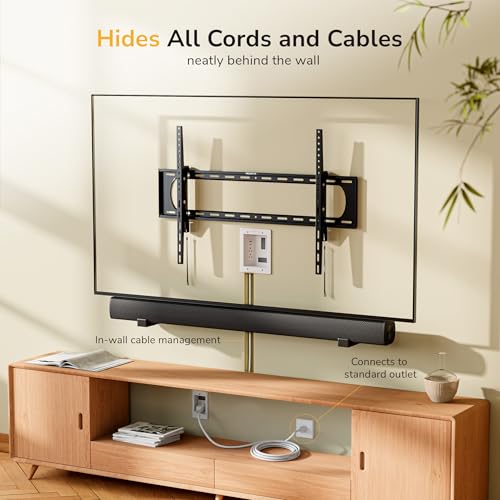 Mount-It in-Wall TV Cable Management Kit, USB-C, Dual Outlet, Cord Hider - style: Dual Outlet + USB – 5ft External / 9ft In-Wall
