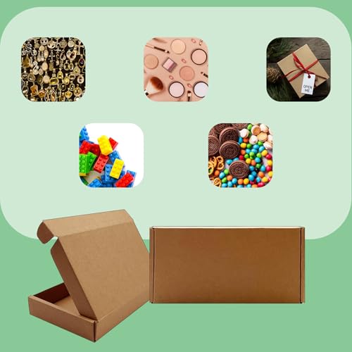 8x4x1 inch Small Shipping Boxes 50 Pack, Brown Corrugated Cardboard Mailers - size: 8x4x1 inch