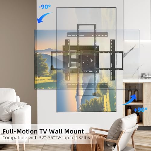 Long Arm TV Wall Mount for 37-75 Inch TVs - size: Fit 32-76 inch