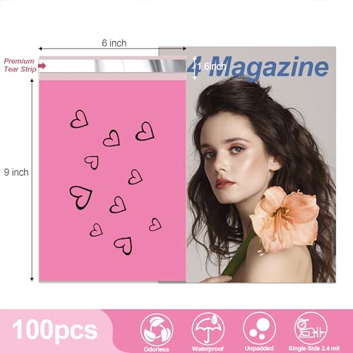 JinRuiKJ Thank You Poly Mailers 6x9 Inch, 100 PCS, Pink - color: Pink, size: 6*9inch 100pcs
