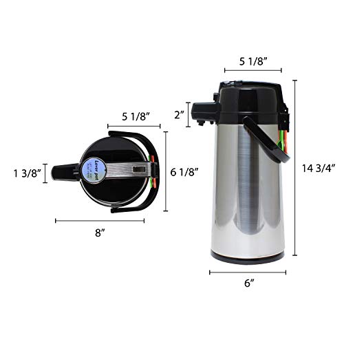 Thunder Group ASLS325 Airpot 2.5 Liter (84 Oz.) 8-1/4" X 6-1/2" X 15-1/3"H