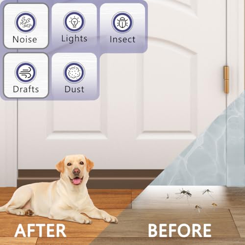 Door Draft Stopper,Adjustable Door Sweep for Bottom of Door,Silicone Weather Stripping Door Bottom Seal Blocker Air Noise,Under Door Gap Filler for Interior/Exterior Doors(Brown, 39inch) - color: Brown, size: 39inch