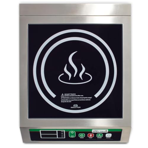 Winco 1800W Silver/Black Induction Cooktop Burner - color: Silver/Green/Black, size: 1800 W (120V), style: Countertop