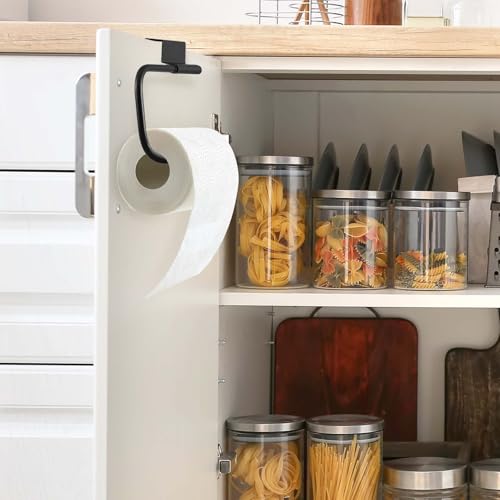 Yaocom 12.4 Inches Cabinet Door Paper Towel Holder, Black - color: Black