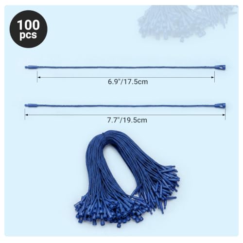 EUSOAR Hang Tag String, 7.7" 100Pcs Blue Nylon String Rope for Gift Tags - color: Blue
