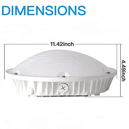 OSTEK 60W LED Canopy Light for Garage Ceiling Lighting 8400Lm(140lm/w) 180-250w HPS/MH Equiv 5000K Outdoor Garage Light Fixture 100-277VAC IP65 for Gas Station, 5 Years Warranty