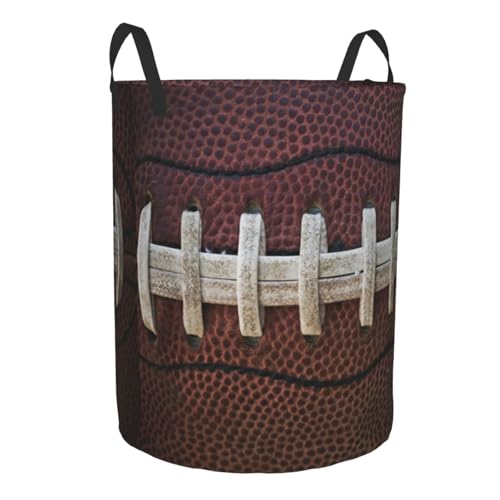 Football Laundry Basket Storage Bin Foldable Laundry Hamper Clothes Storage Bucket Organizer 19.6x15.7 Inch For Laundry Room/Bedroom/Bathroom - color: Football