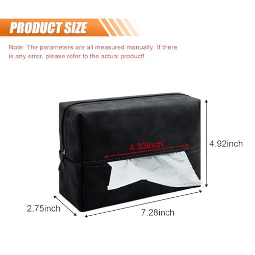 BDZMC Car Tissue Holder, Rectangular Tissues Box Cover, Back Seat Tissue Dispenser for Tissues, Car Napkin Holder with Elastic Band, Fits for Storage & Organizer (Black) - color: Black