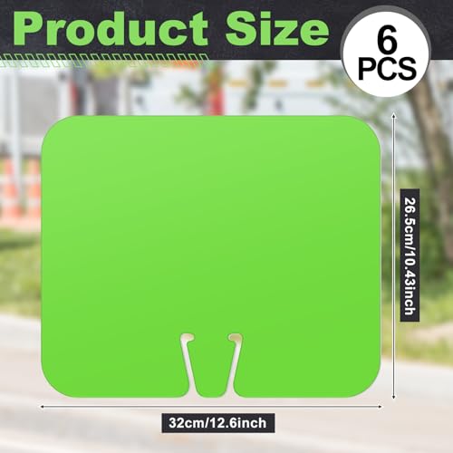Geetery 6 Pcs Blank Traffic Cone Signs, 10.4"x12.6" Write-on Sign, Green - color: Green