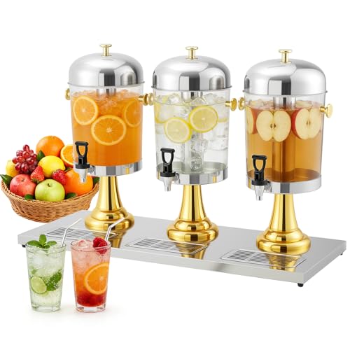 Garvee 6.6 Gallon Commercial Drink Dispenser with Ice Core, Gold - color: Gold, size: 6.6 Gallon