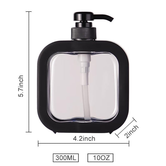 Hand Soap Dispenser for Bathroom, Modern Dish Soap Dispenser for Kitchen Sink, Liquid Soap Container with Pump, Clear Plastic Soap Pump Bottles (2 Packs,10oz, Black) - color: Black 300ml