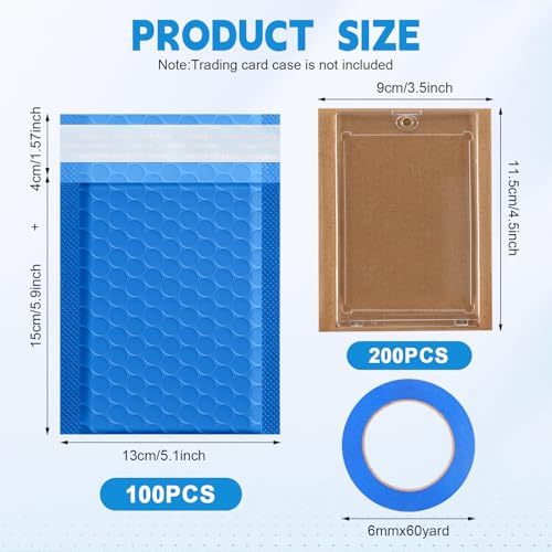 Tatuo 301 Pcs Trading Card Mailers, Cardboard Inserts Poly Bags, Royal Blue - color: Royal Blue