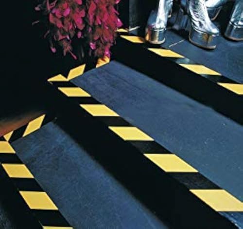 Tapix 2 Inch x 108 Feet Black & Yellow Tape Roll - Safety Stripe Waring Tape for Floor - Highly Adhesive Waterproof Hazard Tape for Floors, Walls, Staircase, Pipes, Equipment, Dangerous Area