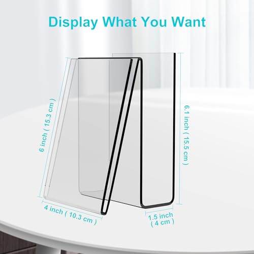 Boloyo Acrylic Vertical Postcard Display Holder,6 x 4 inch 4PC Clear Card Display Stand Easel Tablet Holder for Postcard Greeting Recipe Index Business Memory-Note Card, Artworks - color: Vertical, size: 4PC