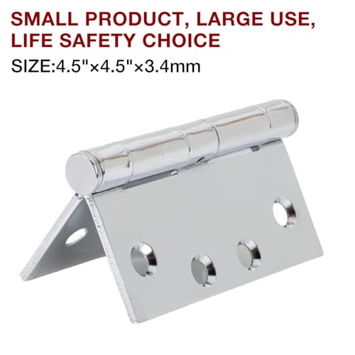 TDCHINGES Heavy Duty Door Hinges 4.5 Inch x 4 1/2" Polished Chrome Square - color: Polished Chrome, size: 2 Pack