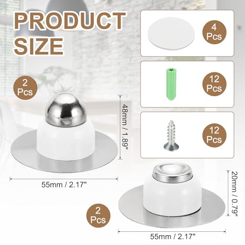 uxcell 2PCS 1.9" Magnetic Door Stoppers, Magnetic Door Catch Holder - color: White, size: 1.9"