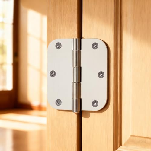 KEILEOHO 12 Pack 3.5 Inch Stainless Steel Door Hinges, Heavy Duty Brushed Nickel Door Hinges, Non-Removable Pin, for Home and Commercial Use