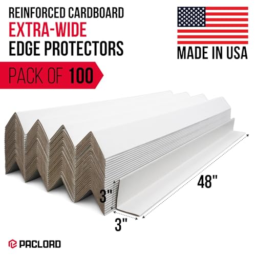 Extra-Wide 48" x 3" x 3" Reinforced Cardboard Edge Protectors - color: Thickness: 0.225", size: Pack of 100