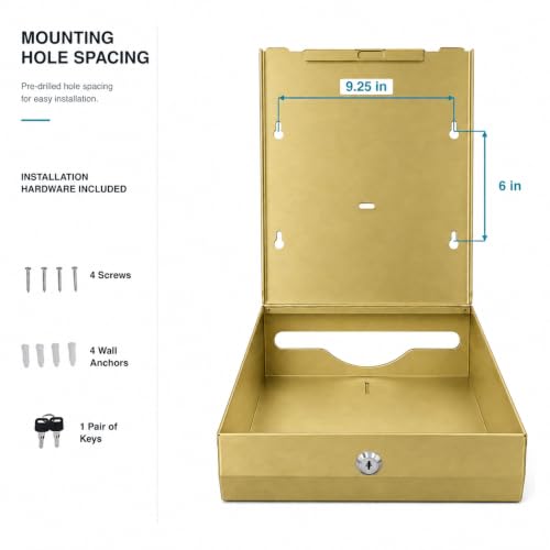 Stainless Steel Paper Towel Dispenser Wall Mount for Commercial Bathrooms - color: 3813-gold
