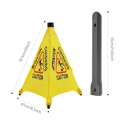 Wet Floor Signs, 6 Pack Umbrella Caution Warning Signs, Yellow