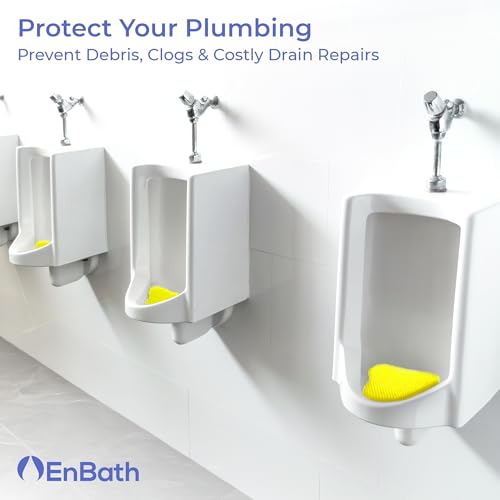 Urinal Screen Deodorizer for Men's Bathroom (12 Pack), Lemon Scented Splash Guard with Long Bristles, Anti Splash Urinal Screens with Lasting Scent to Keep Your Restroom Smelling Fresh and Clean