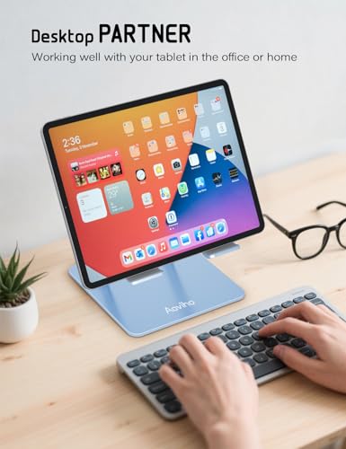 Aoviho Tablet Stand for Desk,Adjustable Tablet Holder,Sky Blue - color: Sky Blue