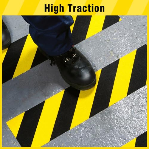 S&X Anti Slip Tape 4in x 33ft Grip Tape for Stairs & Ramps, Black/Yellow - color: Black/Yellow, size: 4" X 33'