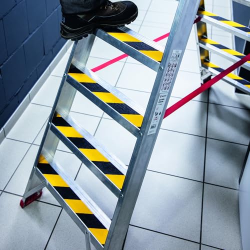 Durable DURALINE Grip+ Floor Tape, Non-Slip, Yellow/Black, 2" x 50ft - color: Yellow/Black, size: 50 mm x 15 m