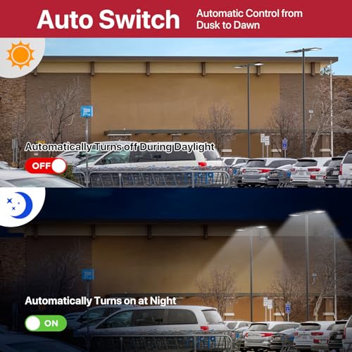 Kifflux 150W Led Parking Lot Light 120V Slip Fit Pole Mount Dusk to Dawn - size: 150watt 1pack
