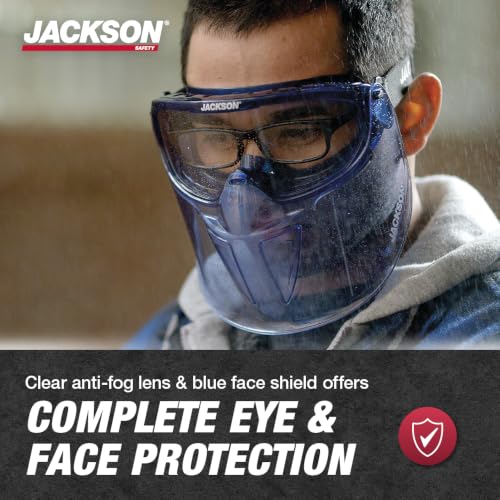 Jackson Safety GPL500 Clear Safety Goggles with Face Shield - ANSI Z87.1 - size: One Size, style: Clear Lens