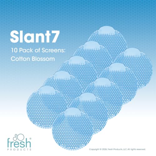 Fresh Products Slant7 Urinal Screen Best Splash Prevention Easy Installation Long Lasting Fragrance Made in the USA Lasts for 30 Days 10pk for Mens Urinals Cotton Blossom