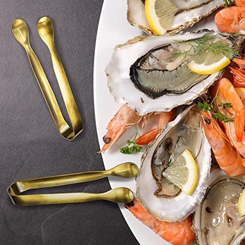 JCREN 12 Pcs Serving Tongs, Small Serving Utensils for Parties Catering Gold Tongs, Small Stainless Steel Mini Appetizer Tongs for Tea Party Coffee Bar, 4 Inches - Gold - color: Gold - 4 Inch