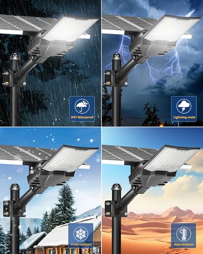 Gefolly SL-9000W Solar Street Lights Outdoor, Commercial Parking Lot Light - size: XL