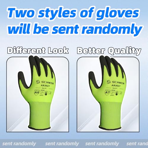 Schwer 2 Pairs Size L Cut Resistant Gloves ANSI A6 Cut Proof Work Glove+1 Pair ANSI A9 Cut & Level 5 Puncture Resistant Arm Sleeves
