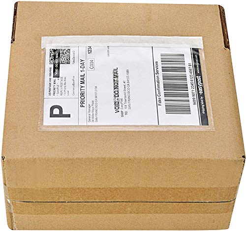 SJPACK 3000 7.5" x 5.5" Clear Adhesive Top Loading Packing List/Label Envelopes Pouches - color: Transparent-7.5" x 5.5", size: 3000 Bags