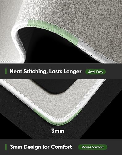 ALOANES Non-Slip Extended Mouse Pad Office&Home Desk Mat Stitched Edge - color: Beige, size: 31.5L x 11.8W inches