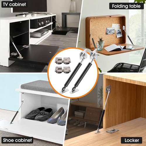 Drop Down Gas Spring Hinge, 90° Struts for Downward Cabinet Doors - color: Black