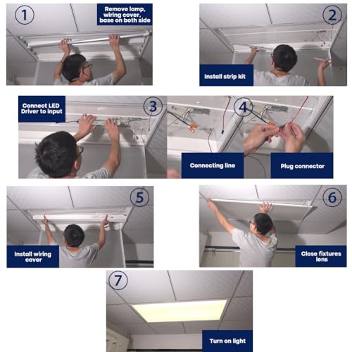 4FT Magnetic LED Retrofit Kit,24W,3500K, 3600LM, No Dimmable, Easy Install - color: 4ft 3500k Crystal White