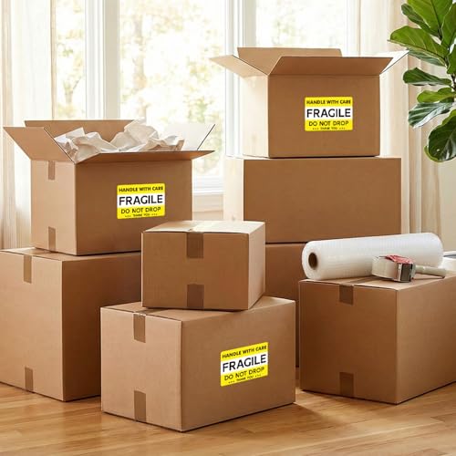 120 PCS 6" X 4" Fragile Shipping Stickers Do Not Drop Labels - style: Style One
